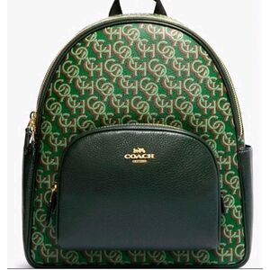 🆕NWT! Coach Monogram Court Backpack Green Msrp:$450.00